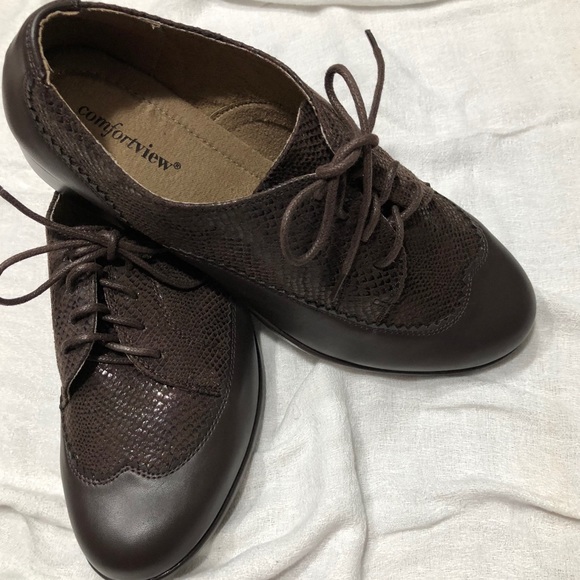 NWOT-Comfortview Snakeskin Wingtip Loafers Sz 8w - Picture 5 of 7